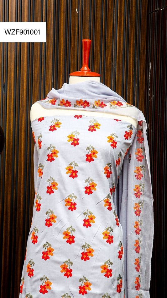 Korean Lawn Embroided 3 PC Warda Zainab