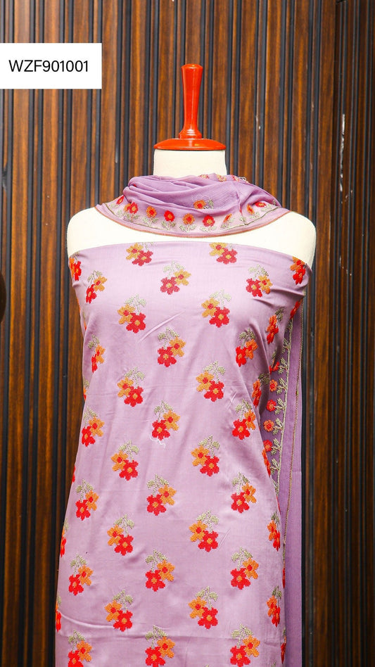 Korean Lawn Embroided 3 PC Warda Zainab