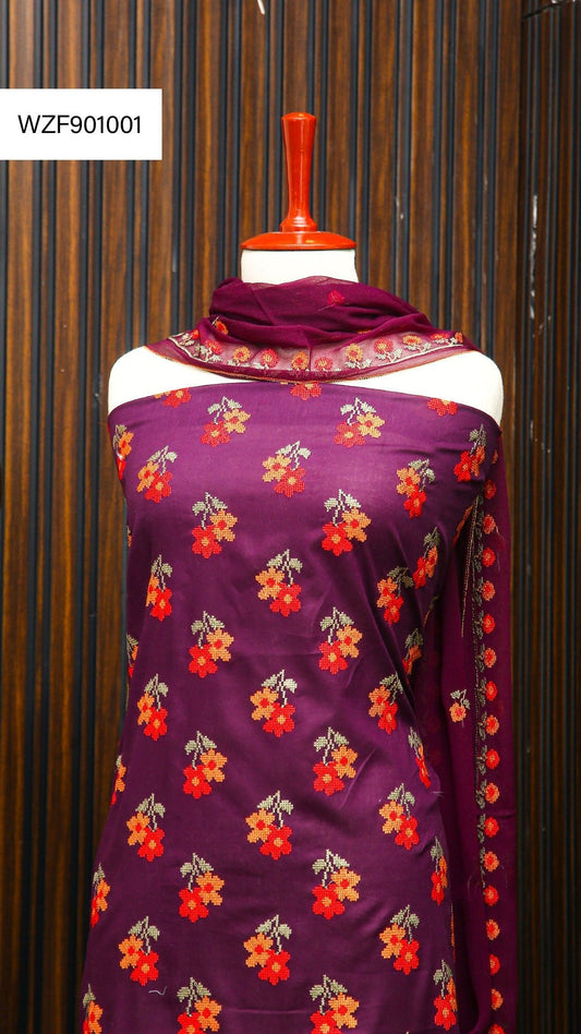 Korean Lawn Embroided 3 PC Warda Zainab