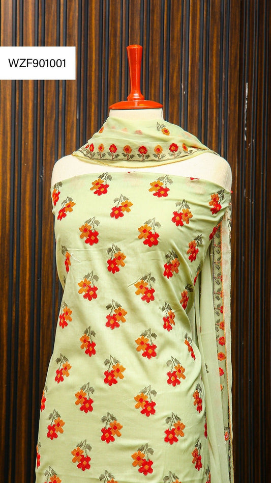 Korean Lawn Embroided 3 PC Warda Zainab