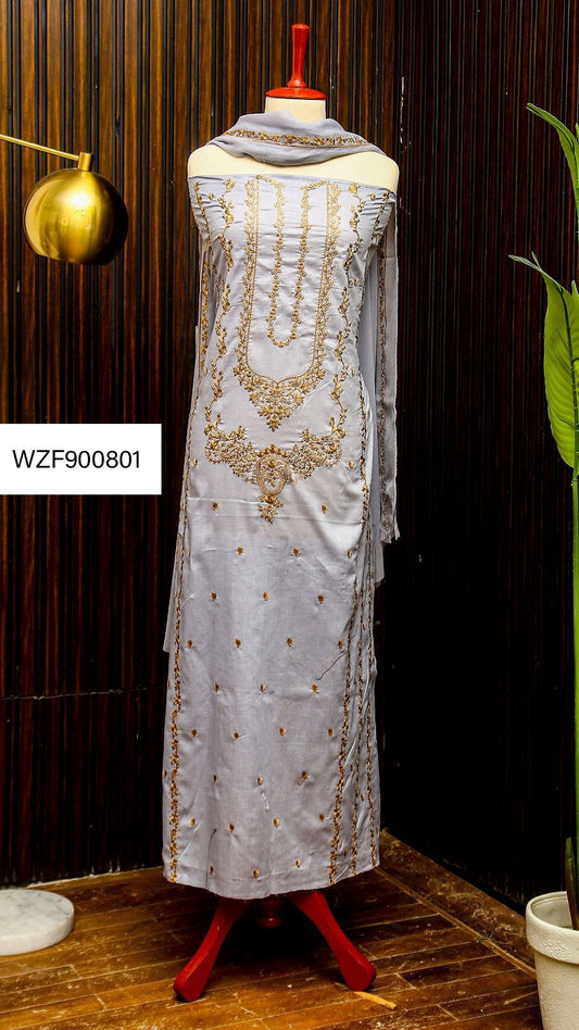 Korean Lawn Embroided 3 PC Warda Zainab