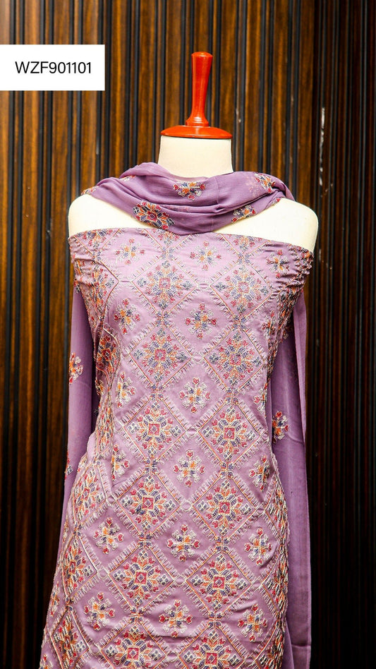Korean Lawn Embroided 3 PC Warda Zainab