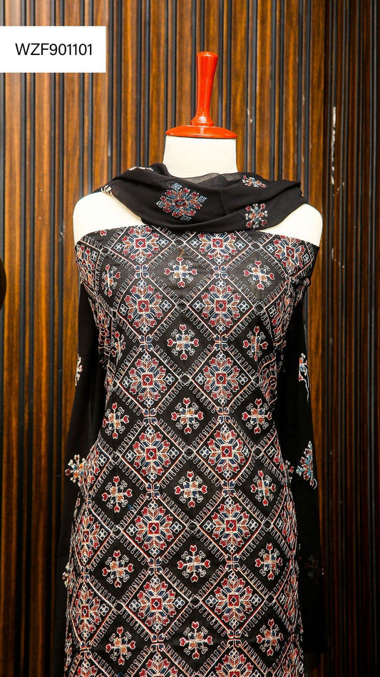 Korean Lawn Embroided 3 PC Warda Zainab