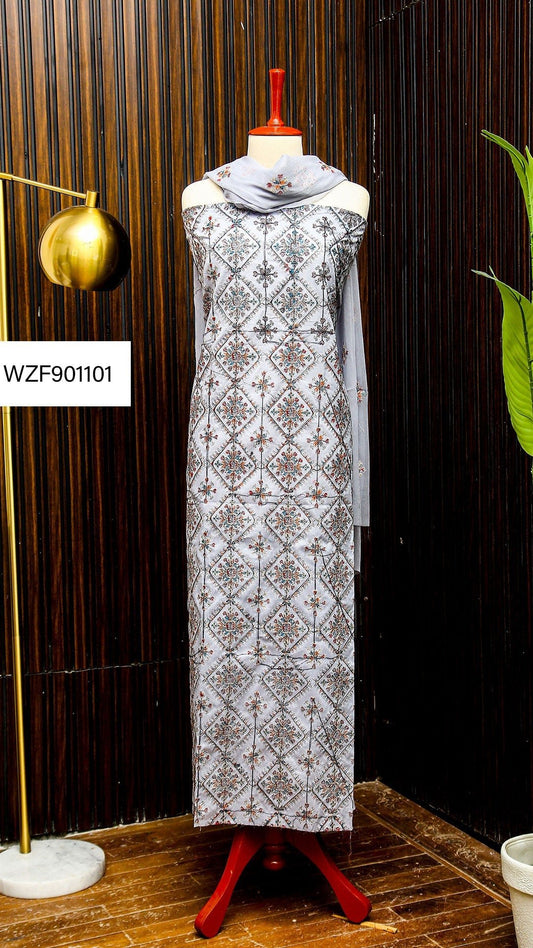 Korean Lawn Embroided 3 PC Warda Zainab