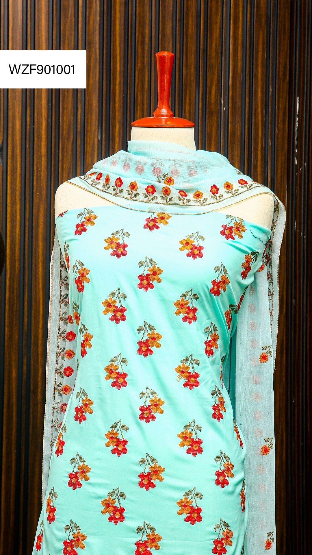 Korean Lawn Embroided 3 PC Warda Zainab