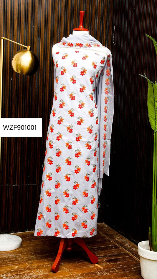 Korean Lawn Embroided 3 PC Warda Zainab