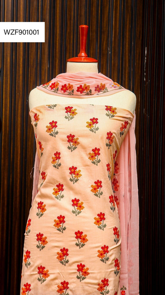 Korean Lawn Embroided 3 PC Warda Zainab