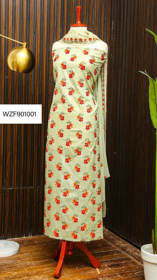 Korean Lawn Embroided 3 PC Warda Zainab
