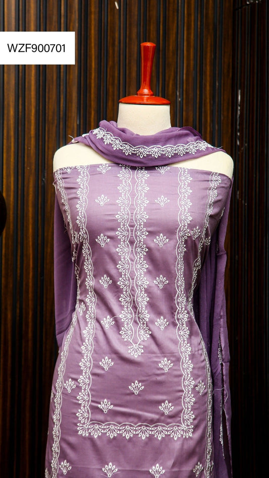 Korean Lawn Embroided 3 PC Warda Zainab