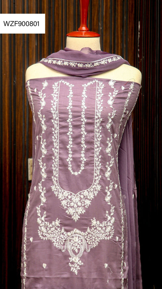Korean Lawn Embroided 3 PC Warda Zainab