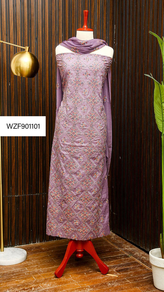 Korean Lawn Embroided 3 PC Warda Zainab