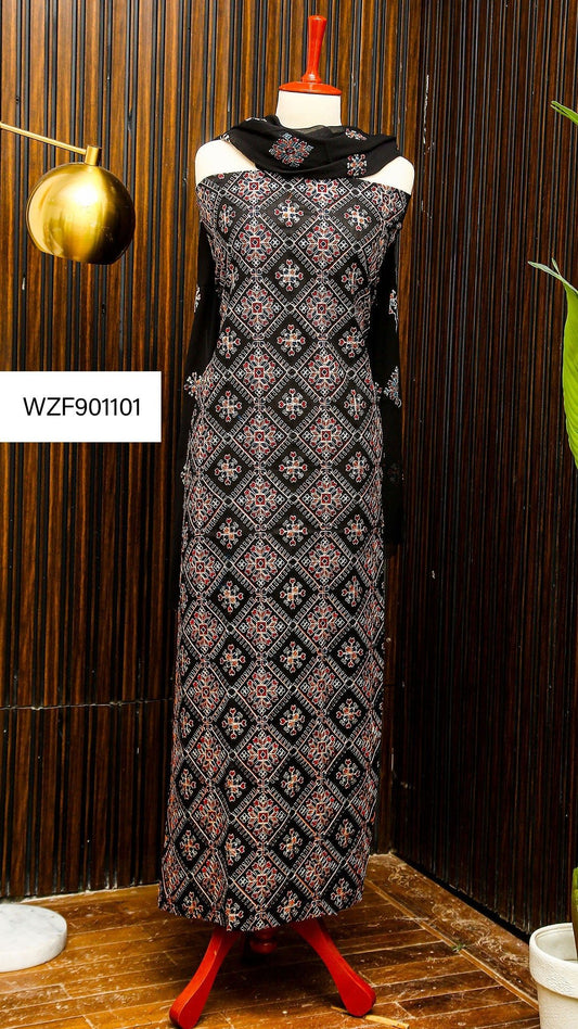 Korean Lawn Embroided 3 PC Warda Zainab