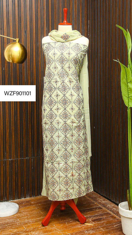 Korean Lawn Embroided 3 PC Warda Zainab