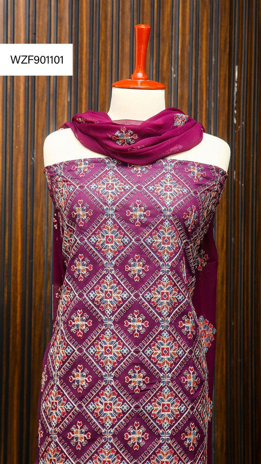 Korean Lawn Embroided 3 PC Warda Zainab