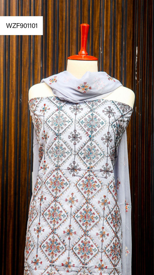 Korean Lawn Embroided 3 PC Warda Zainab