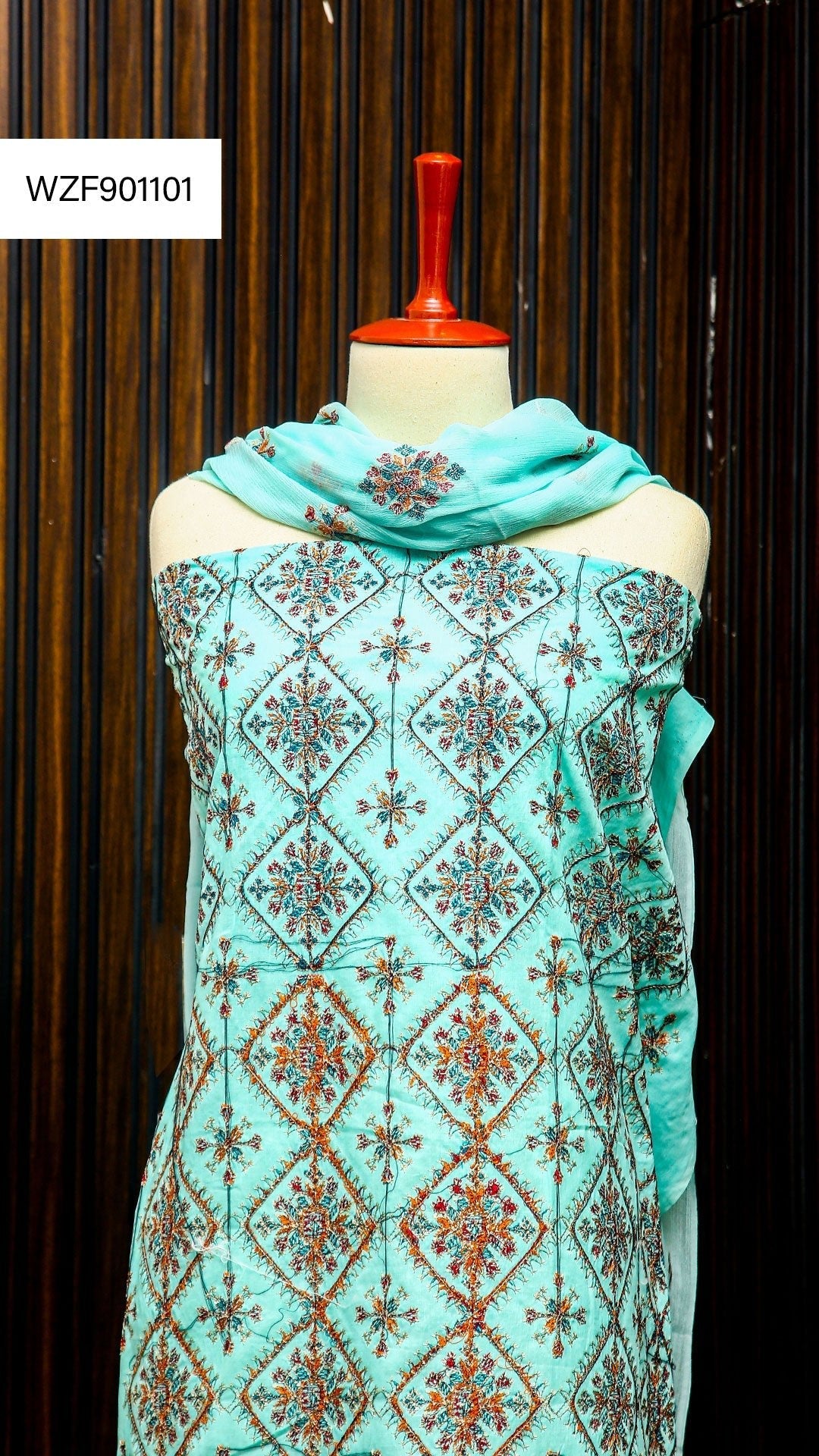 Korean Lawn Embroided 3 PC Warda Zainab