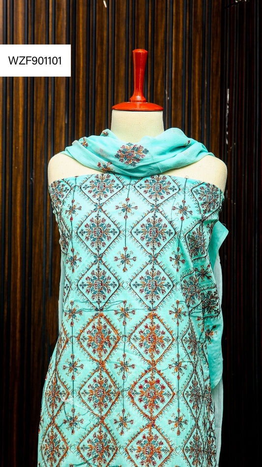 Korean Lawn Embroided 3 PC Warda Zainab
